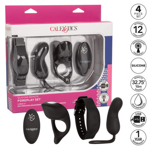 Calexotic Silicone Remote Foreplay Set Black SE 0077 80 3 716770095954 Multiview