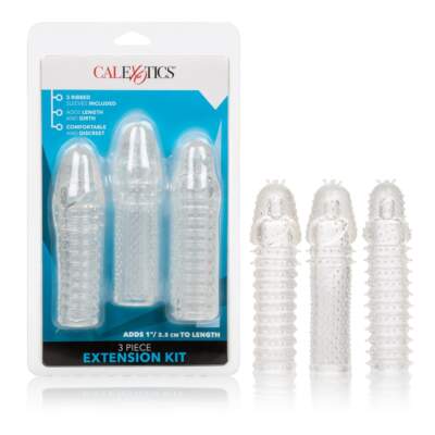 Calexotics 3 Piece Penis Extension Kit Clear SE-1625-50-2 716770090997