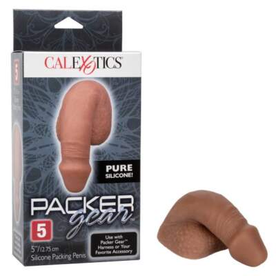 Calexotics 5 Inch Silicone Packing Penis Deep Tan Flesh Brown SE 1581 30 3 716770092694 Multiview