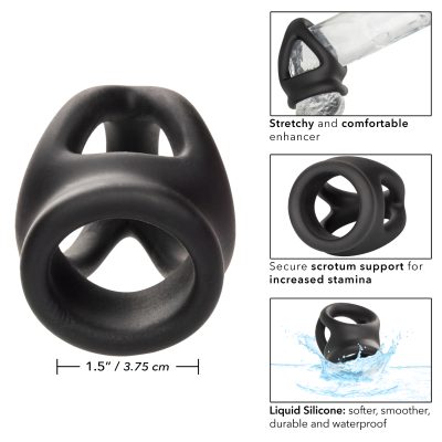 Calexotics Alpha Liquid Silicone Dual Cage and Ring Black SE 1492 37 2 716770104229 Info Detail