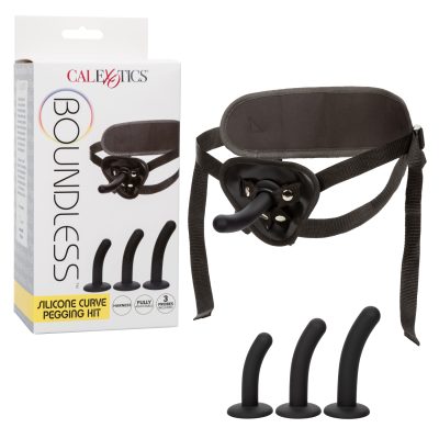 Calexotics Boundless Strap On Kit Silicone Curve Pegging Kit Black SE 2700 80 3 716770106421 Multiview