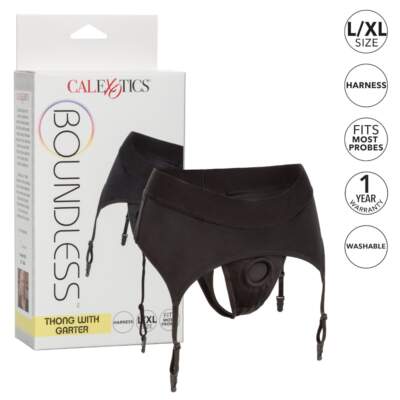 Calexotics Boundless Thong with Garter Harness Black L XL SE 2701 19 3 716770096296 Info Detail