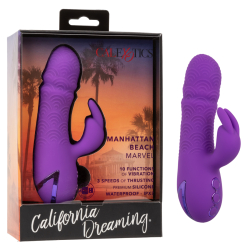 Calexotics – California Dreaming Manhattan Beach Marvel Compact Thrusting Rabbit Vibrator (Purple)