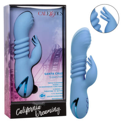 Calexotics California Dreaming Santa Cruz Coaster Rabbit Vibrator Blue SE 4350 70 3 716770097910 Multiview