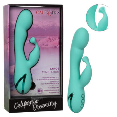 Calexotics California Dreaming Tahoe Temptation Rechargeable Rabbit Vibrator Green SE 4350 75 716770097927 Multiview