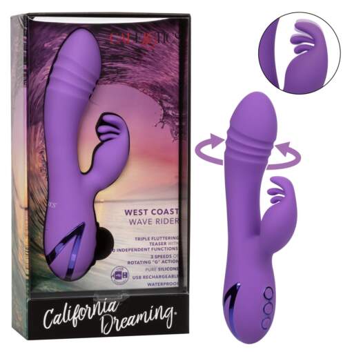 Calexotics California Dreaming West Coast Wave Rider Rabbit Vibrator Purple SE 4350 55 3 716770097880 Multiview