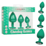 Calexotics Cheeky Cheeky Gems Silicone Anal Gem Plug Kit Green SE 0441 15 3 716770100313 Multiview