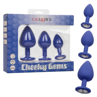 Calexotics Cheeky Cheeky Gems Silicone Anal Gem Plug Kit Purple SE 0441 20 3 716770100320 Multiview