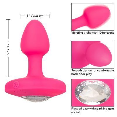 Calexotics Cheeky Gems Rechargeable Vibrating Gem Anal Plug Small Pink SE 0443 05 3 716770104700 Info Detail