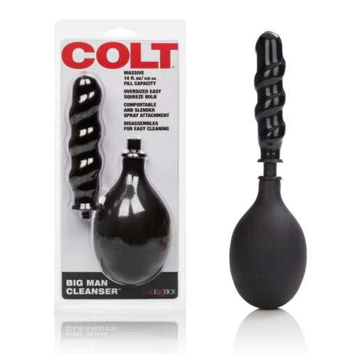 Calexotics Colt Big Man Cleanser Douche Spiral Tipped Black SE-6873-00-2 716770090959
