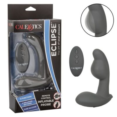 Calexotics Eclipse Rechargeable Wireless Remote Control Inflatable Probe Prostate Massager Grey SE 0436 87 3 716770098153 Multiview
