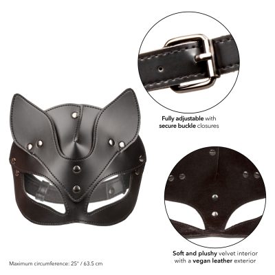 Calexotics Euphoria Collection Faux Leather Cat Mask Black SE 3100 25 3 716770105318 Info Detail