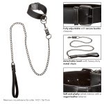 Calexotics Euphoria Collection Faux Leather Collar and Chain Leash Black SE 3100 55 3 716770105349 Info Detail