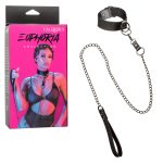 Calexotics Euphoria Collection Faux Leather Collar and Chain Leash Black SE 3100 55 3 716770105349 Multiview