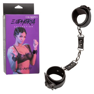 Calexotics Euphoria Collection Faux Leather Hand Cuffs Black SE 3100 35 3 716770105325 Multiview