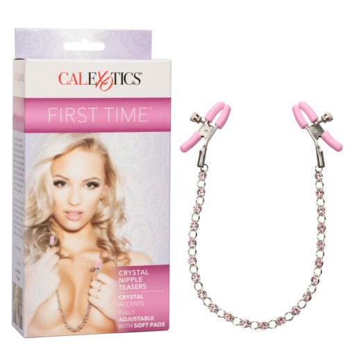 Calexotics First Time Crystal Nipple Teasers Silver Pink SE 0004 97 3 716770101105 Multiview