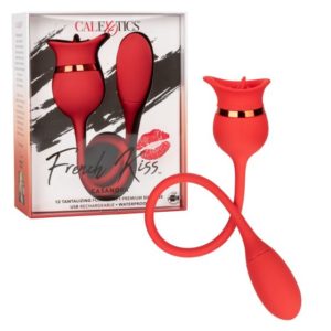 Calexotics French Kiss Egg and Tongue Rechargeable Dual Stimulator Red SE 0608 20 3 716770094797 Multiview