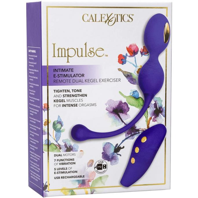 Calexotics Impulse Electro Stimulation Remote Dual Kegel Exerciser Purple SE 0630 08 3 716770093400 Boxview