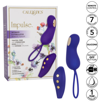 Calexotics Impulse Intimate E Stimulator Remote Teaser E Stim Kegel Exerciser Purple SE 0630 02 3 Info Multiview