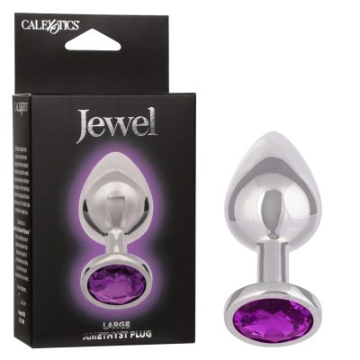 Calexotics Jewel Large Amethyst Gem Anal Plug Silver Purple SE 0438 25 3 716770106537 Multiview
