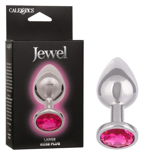 Calexotics Jewel Large Rose Gem Anal Plug Silver Pink SE 0438 10 3 716770106513 Multiview