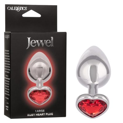 Calexotics Jewel Large Ruby Heart Gem Anal Plug Silver Red SE 0438 40 3 716770106551 Multiview