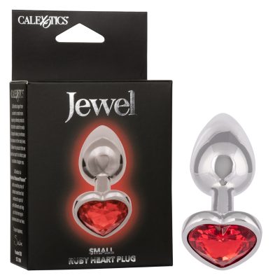 Calexotics Jewel Small Ruby Heart Gem Anal Plug Silver Red SE 0438 35 3 716770106544 Multiview