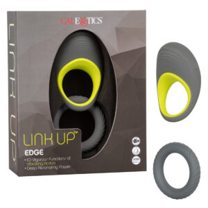 Calexotics Link Up Edge Vibrating Cock Ring plus Silicone Ring Grey Neon Yellow SE 1350 00 3 716770094728 Multiview