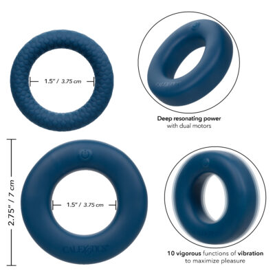 Calexotics Link Up Optimum Rechargeable Vibrating Cock Ring plus Ring Blue SE 1350 50 3 716770099396 Info Detail