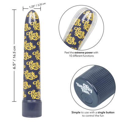Calexotics Naughty Bits Fuck Me Patterned Smoothie Vibrator Blue Yellow SE 4410 13 3 716770094339 Info Detail