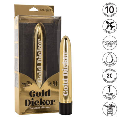 Calexotics Naughty Bits Gold Dicker Smoothie Vibrator Gold SE 4410 10 3 716770096852 Multiview