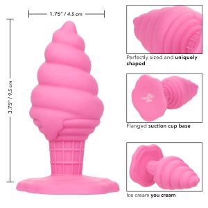 Calexotics Naughty Bits Yum Bum Ice Cream Cone shaped Butt Plug Pink SE 4410 41 3 716770101846 Info Detail
