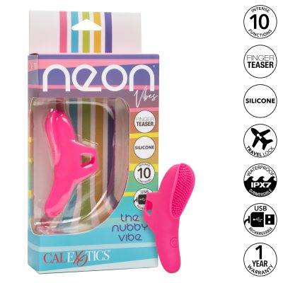 Calexotics Neon Vibes The Nubby Vibe Textured Finger Vibrator Pink SE 4403 07 3 716770106599 Info Multiview
