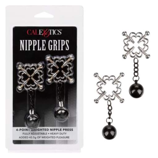 Calexotics Nipple Grips 4 point weighted Nipple Press Silver SE 2551 05 2 716770097446 Multiview