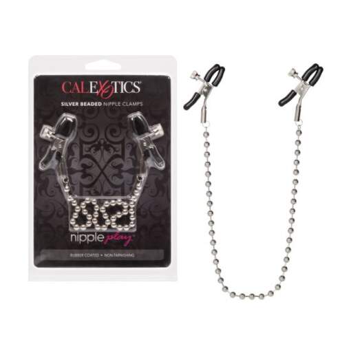 Calexotics Nipple Play Silver Beaded Nipple Clamps SE 2610 10 2 716770033710 Multiview