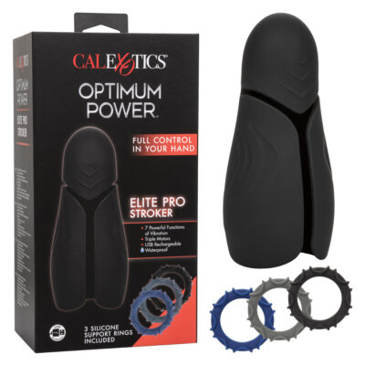 Calexotics Optimum Rechargeable Power Elite Pro Stroker Black SE 0858 35 3 716770097187 Multiview