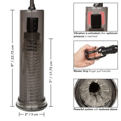Calexotics Optimum Series Vibro Air Pump Pressure Activated Vibrating Penis Pump Smoke SE 1041 50 3 716770106339 Info Detail
