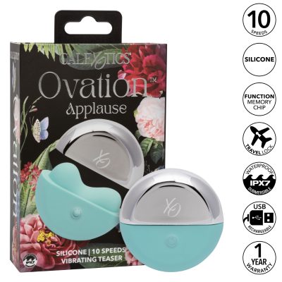 Calexotics Ovation Applause Vibrating Clitoral Stimulator Teal Mint and Chrome SE 0007 15 3 716770105943 Multiview