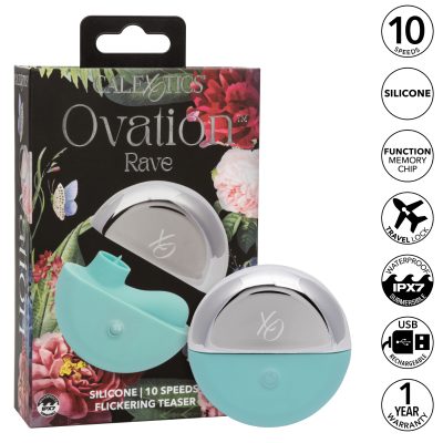 Calexotics Ovation Rave Flickering Clitoral Stimulator Teal Mint and Chrome SE 0007 35 3 716770105967 Multiview