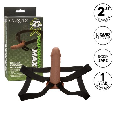 Calexotics Performance Maxx Life Like 2 Inch Extension with Harness Dark Flesh SE 1633 35 3 716770101983 Multiview