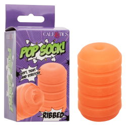 Calexotics – Pop Sock! Ribbed Reversible Mini Stroker (Orange)