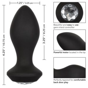 Calexotics Power Gems Crystal Probe Rechargeable Vibrating Gem Butt Plug Black SE 0385 15 3 716770092519 Info Detail