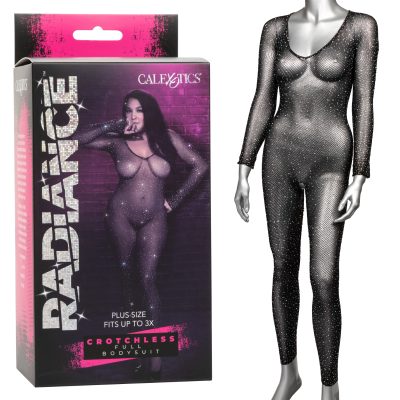 Calexotics Radiance Plus Size Crotchless Full Body Suit Black SE 3002 36 3 716770105059 Multiview