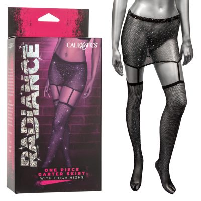 Calexotics Radiance Rhinestone One Piece Garter Skirt and Thigh Highs One Size SE 3001 50 3 716770107220 Multiview