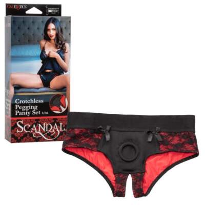 Calexotics Scandal Crotchless Pegging Panty Set S M Small Medium SE 2712 56 3 716770093530 Multiview