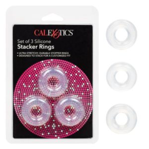 Calexotics Set of 3 Silicone Stacker Rings Clear Frost SE 1434 80 2 716770091499 Multiview