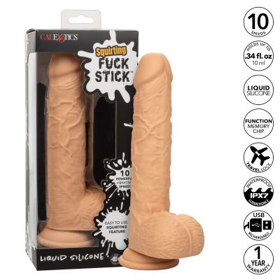 Calexotics Squirting Fuck Stick 9 Inch Vibrating Squirting Dildo with Balls Light Flesh SE 0257 25 3 716770105677 Info Multiview