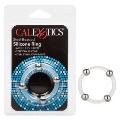 Calexotics Steel Beaded Silicone Cock Ring Large SE 1437 10 2 716770094223 Multiview