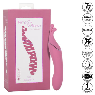 Calexotics Tempt and Tease Kiss Dual Motor Dual Sided Vibrator Pink SE 4413 10 3 716770099037 Info Multiview