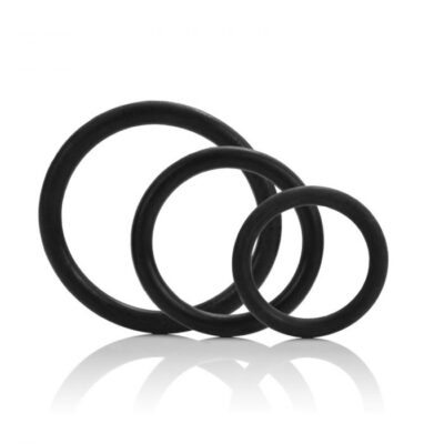 Calexotics Tri-Rings 3-pack 3-sizes cock rings rubber black SE-1421-03-2 716770028242